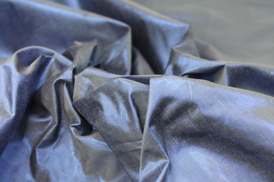 Metallic Dupion - Blue fabric, image 3 of 6