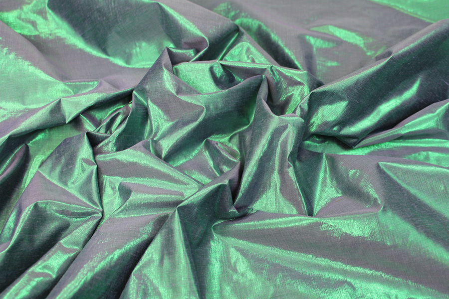 Metallic Dupion - Green/Purple fabric, image 3 of 7