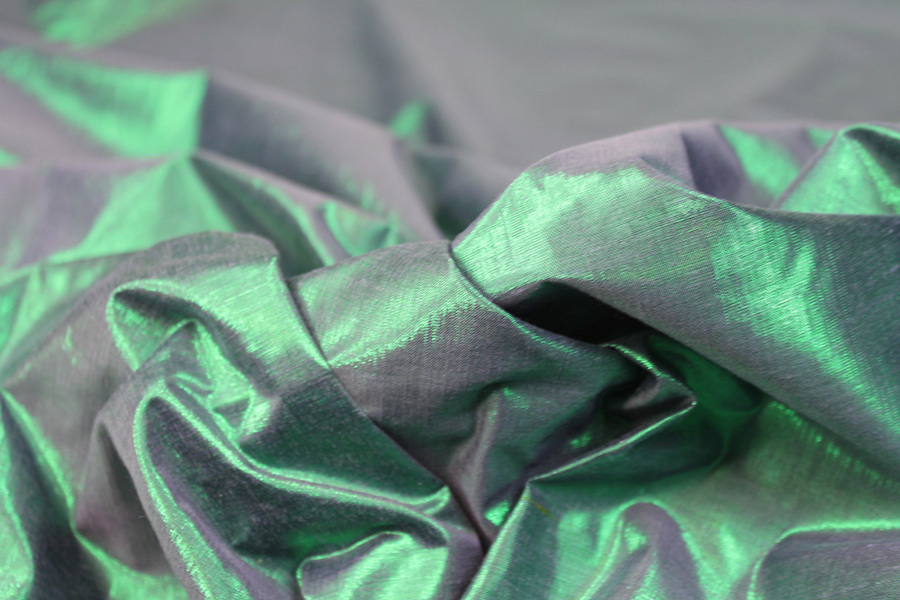 Metallic Dupion - Green/Purple fabric, image 2 of 7