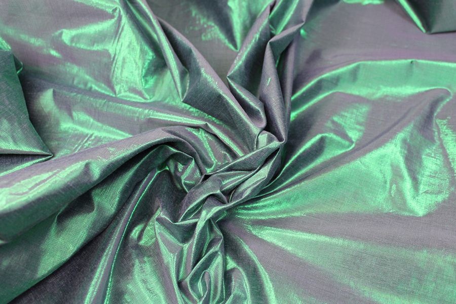Metallic Dupion - Green/Purple fabric