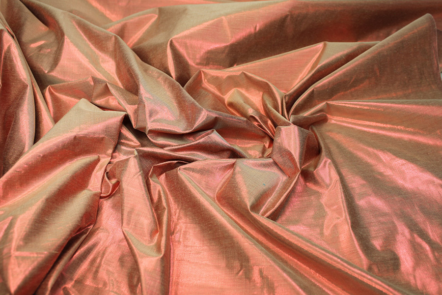 Metallic Dupion - Red/Gold fabric, image 6 of 6