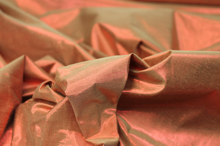 Metallic Dupion - Red/Gold fabric, image 2 of 6