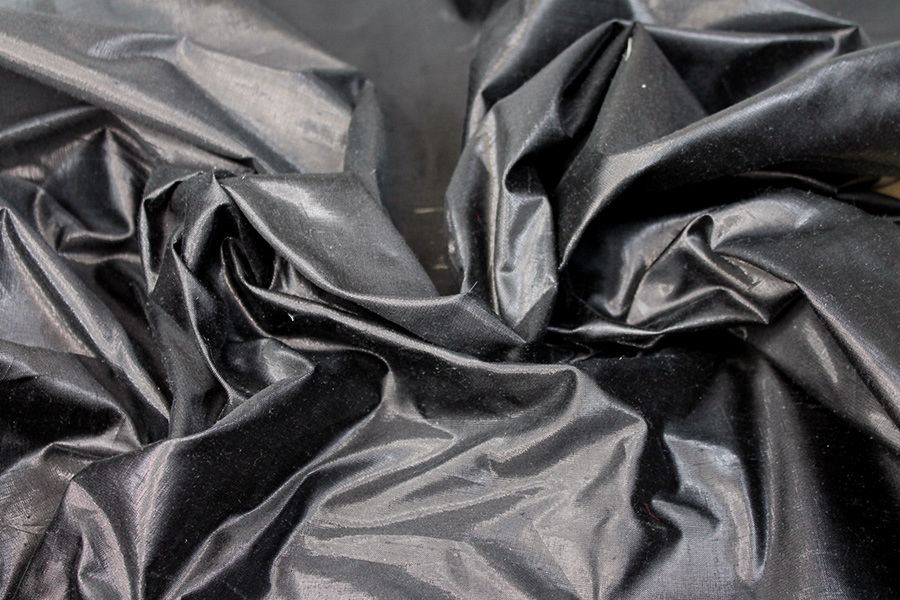 Metallic Dupion - Black/Black fabric, image 2 of 8