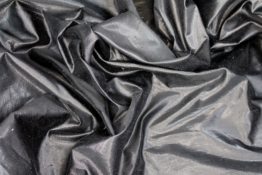Metallic Dupion - Black/Black fabric, image 3 of 8