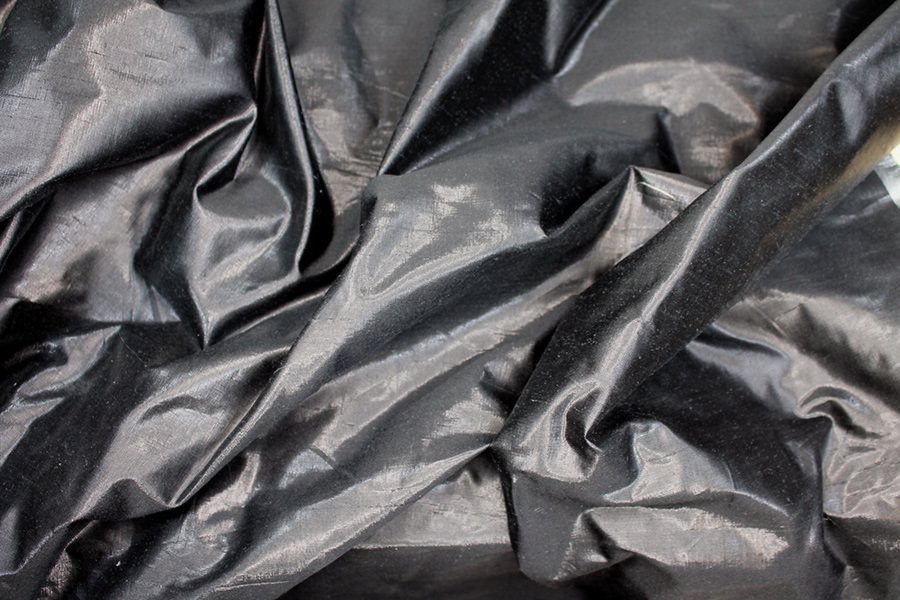Metallic Dupion - Black/Black fabric, image 5 of 8