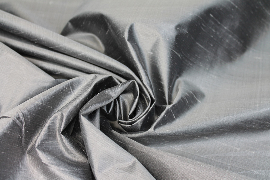 Metallic Dupion - Grey fabric, image 5 of 6