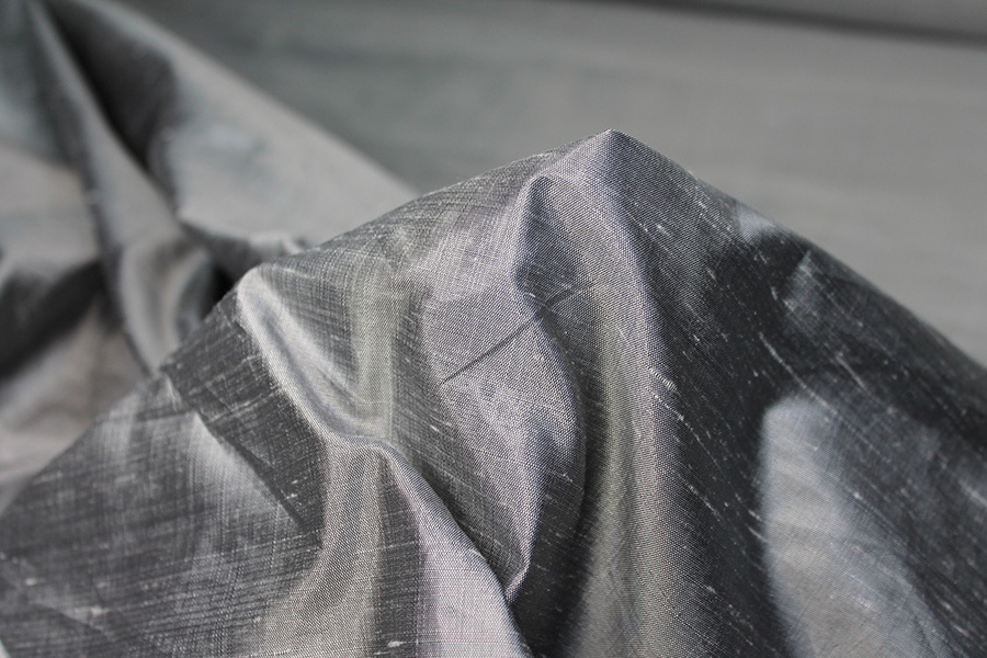Metallic Dupion - Grey fabric, image 6 of 6