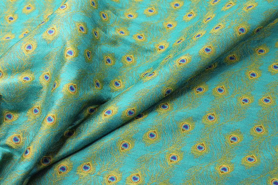 Peacock Feather Brocade - Greens fabric, image 2 of 6