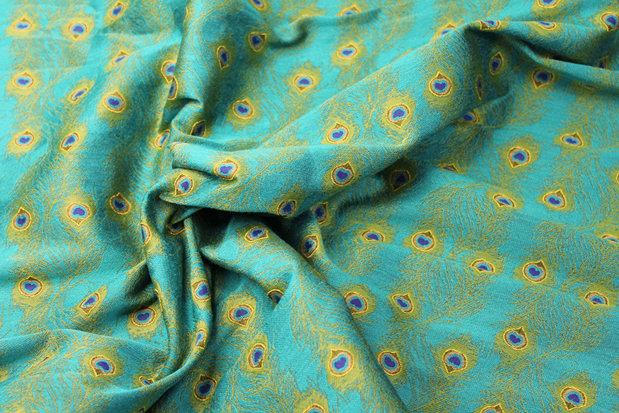 Peacock Feather Brocade - Greens fabric, image 6 of 6
