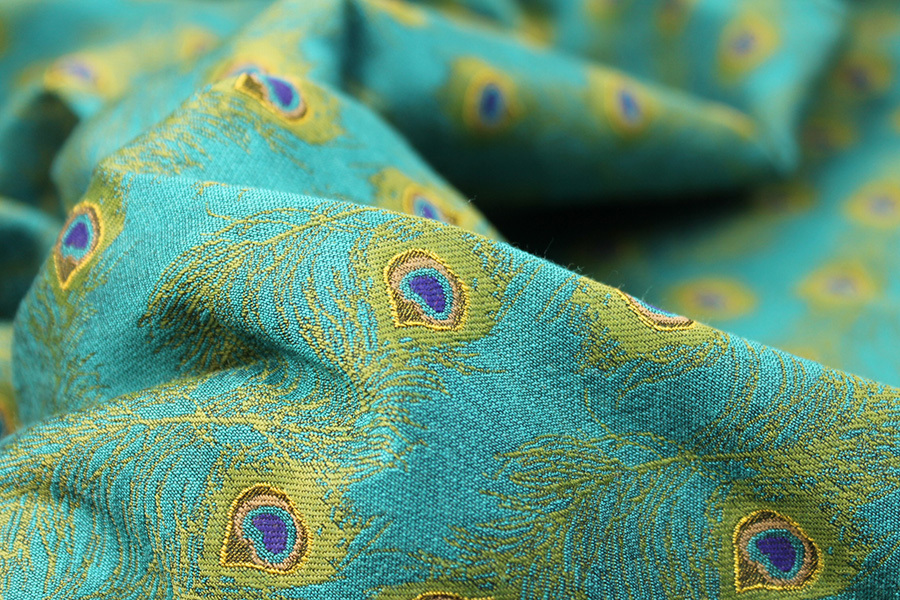 Peacock Feather Brocade - Greens fabric, image 4 of 6