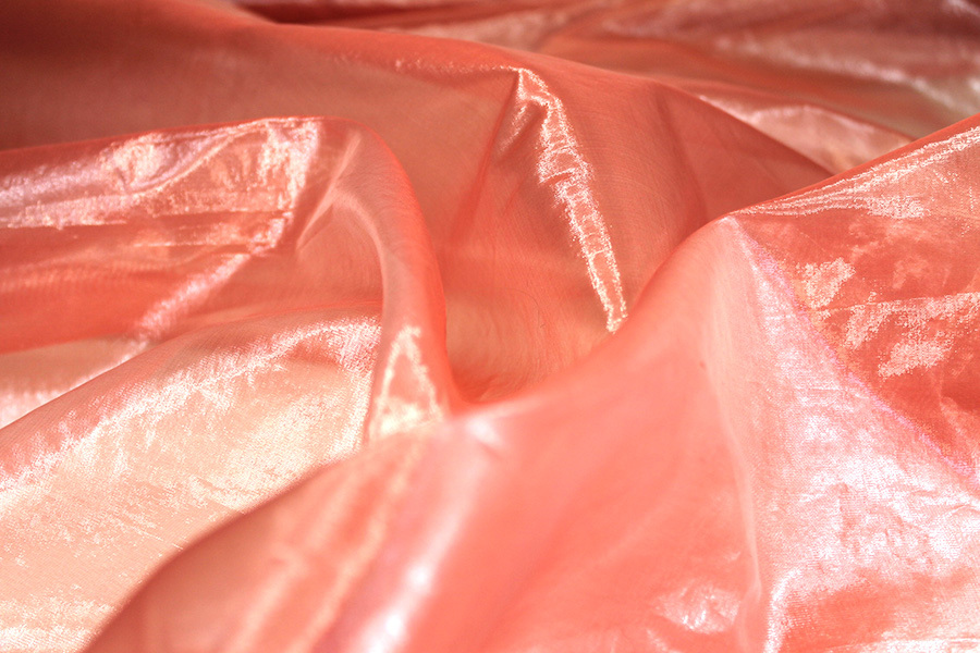 Poly Lurex Organza - Coral fabric, image 3 of 6