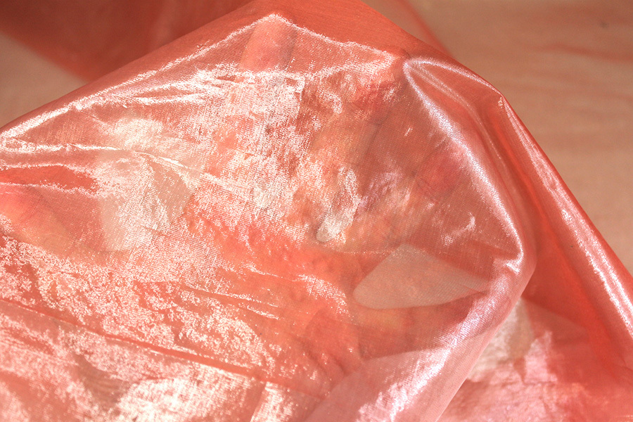 Poly Lurex Organza - Coral fabric, image 5 of 6