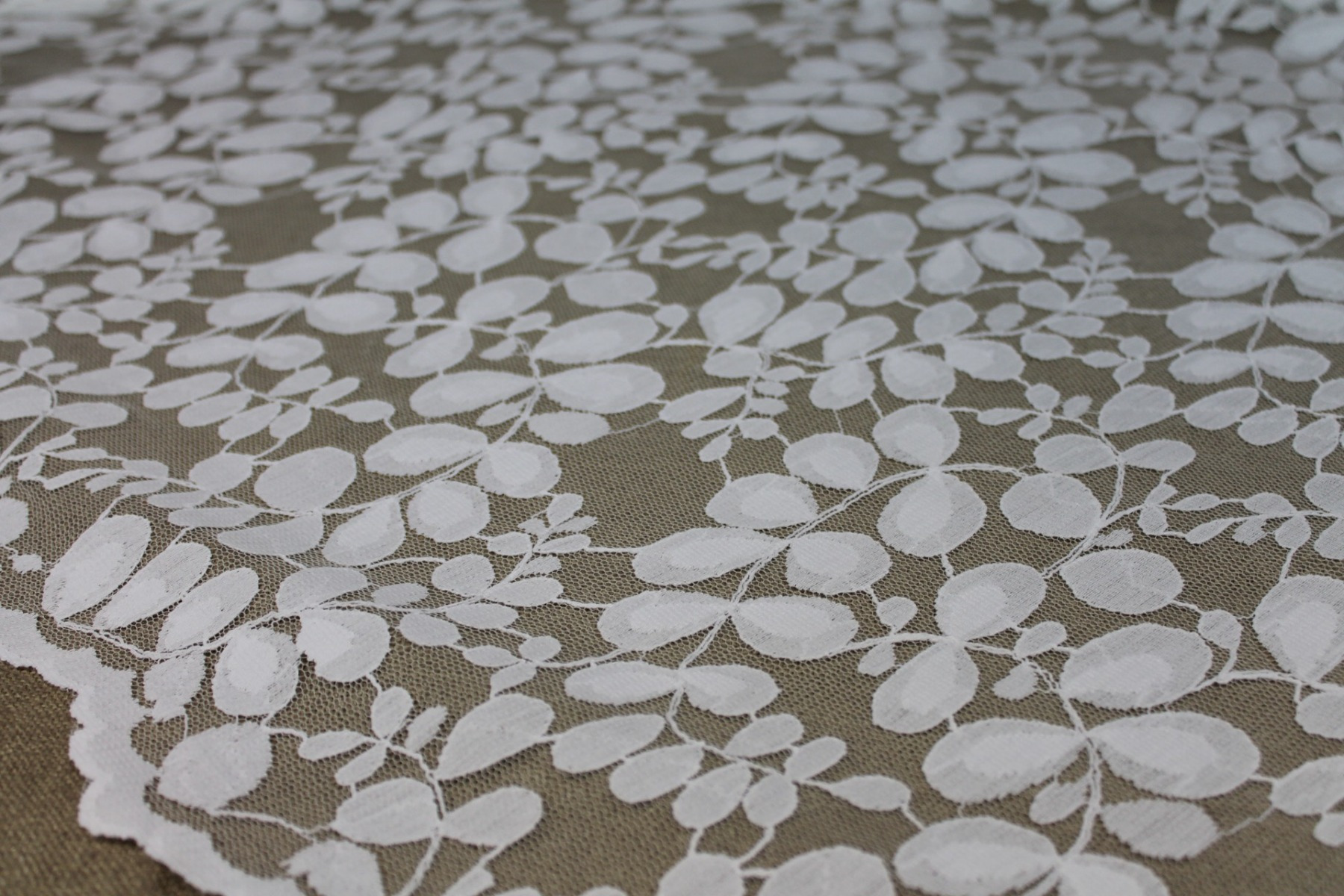 Leaf Pattern Lace - Ivory fabric, image 2 of 7