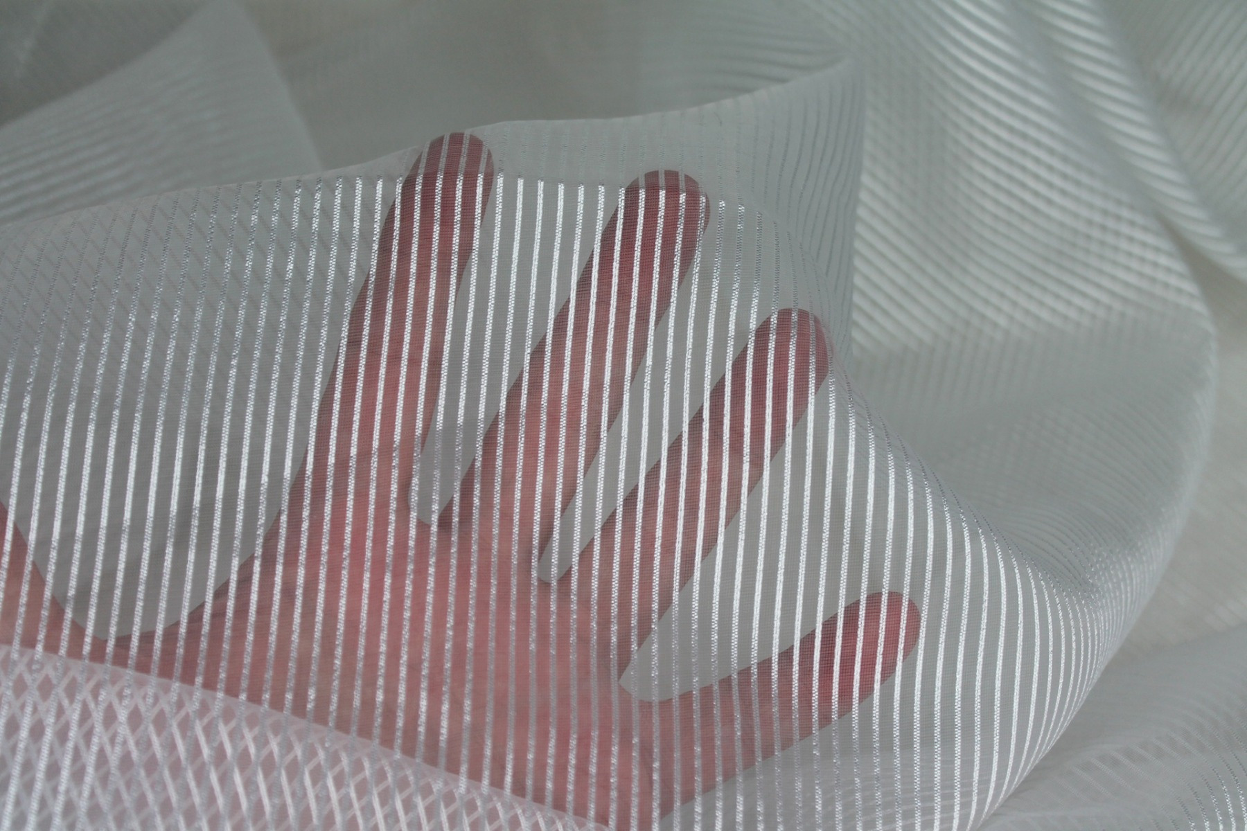 Sheer Stripe Organza - Ivory - 112cm fabric, image 4 of 6