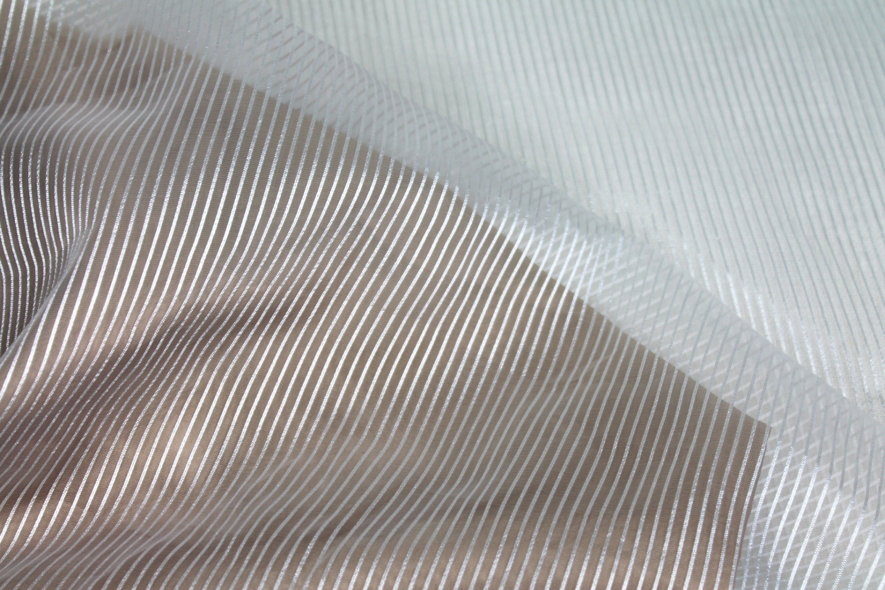 Sheer Stripe Organza - Ivory - 112cm fabric, image 6 of 6