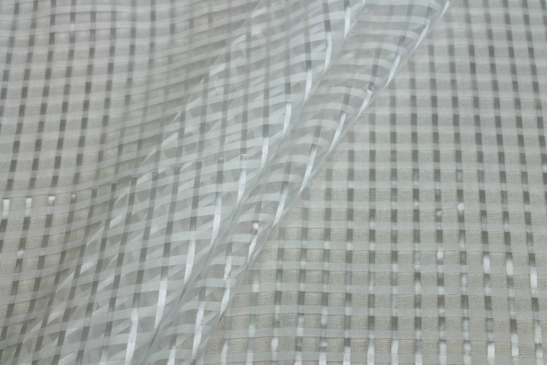 Sheer Check Organza - Ivory - 112cm fabric, image 8 of 8