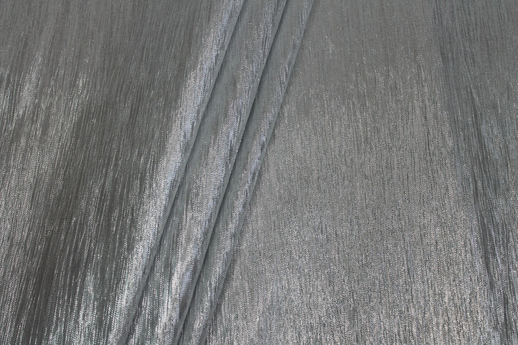 Silver Metallic Crinkle Lamé fabric, image 6 of 7