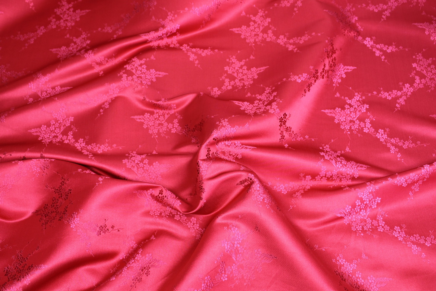 Chinese Brocade - Red w/Red Cherry Blossom fabric, image 2 of 6