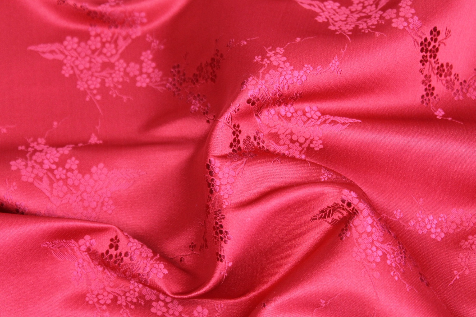 Chinese Brocade - Red w/Red Cherry Blossom fabric, image 3 of 6