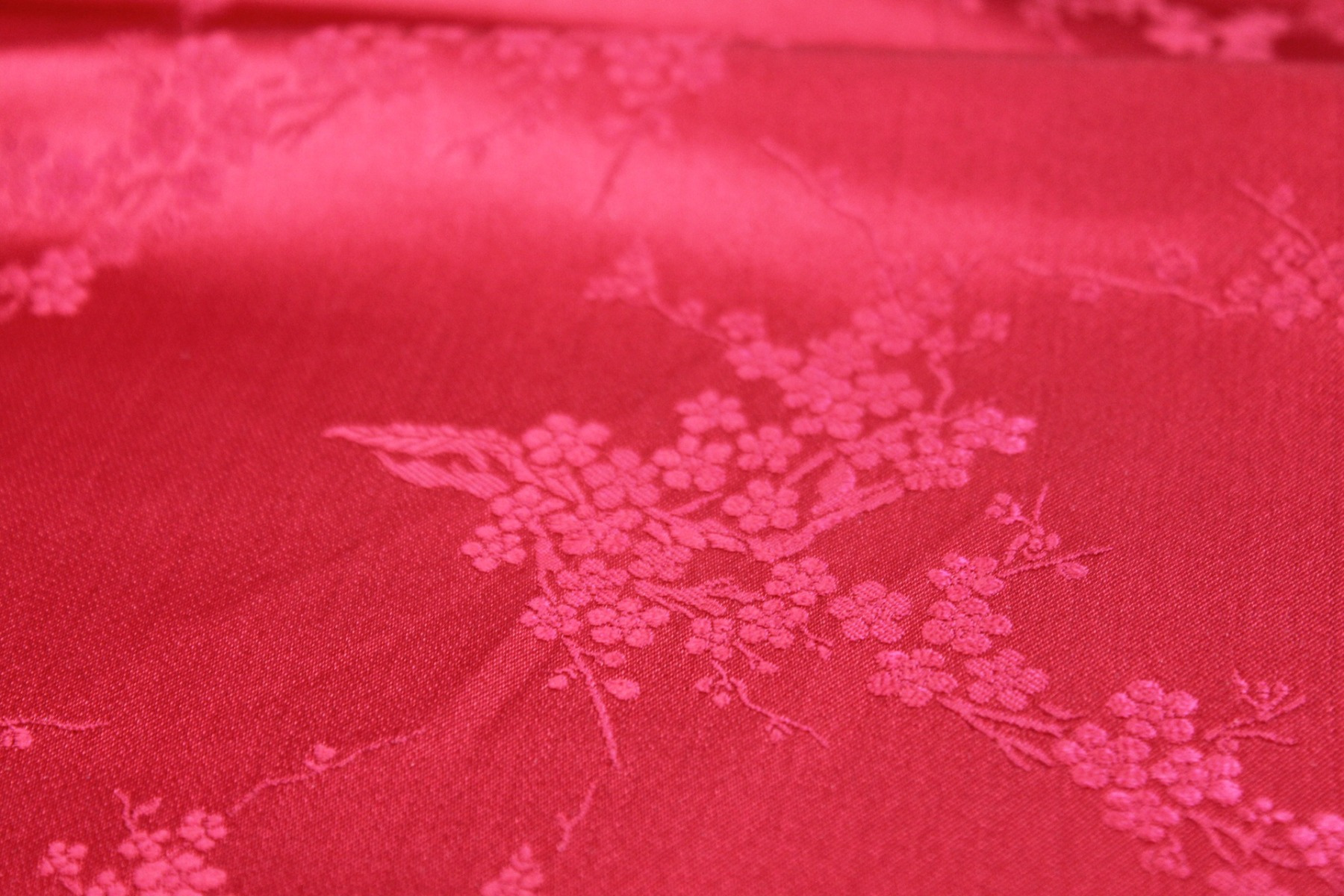 Chinese Brocade - Red w/Red Cherry Blossom fabric, image 4 of 6