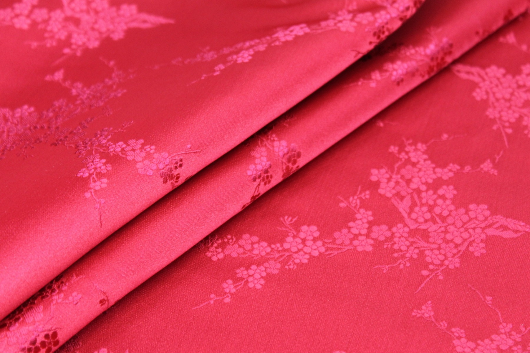 Chinese Brocade - Red w/Red Cherry Blossom fabric