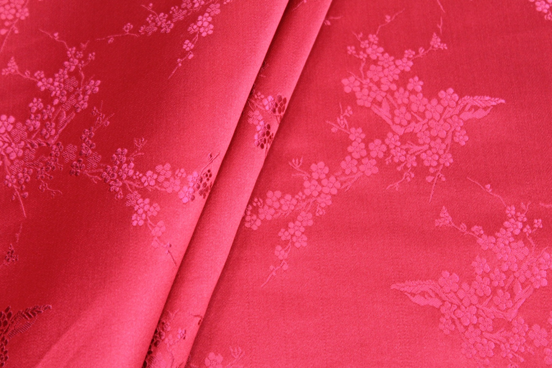 Chinese Brocade - Red w/Red Cherry Blossom fabric, image 5 of 6