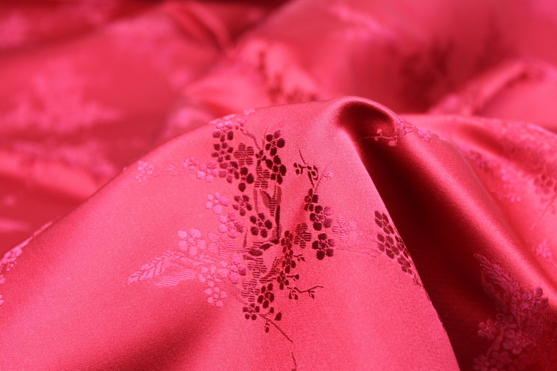 Chinese Brocade - Red w/Red Cherry Blossom fabric, image 6 of 6
