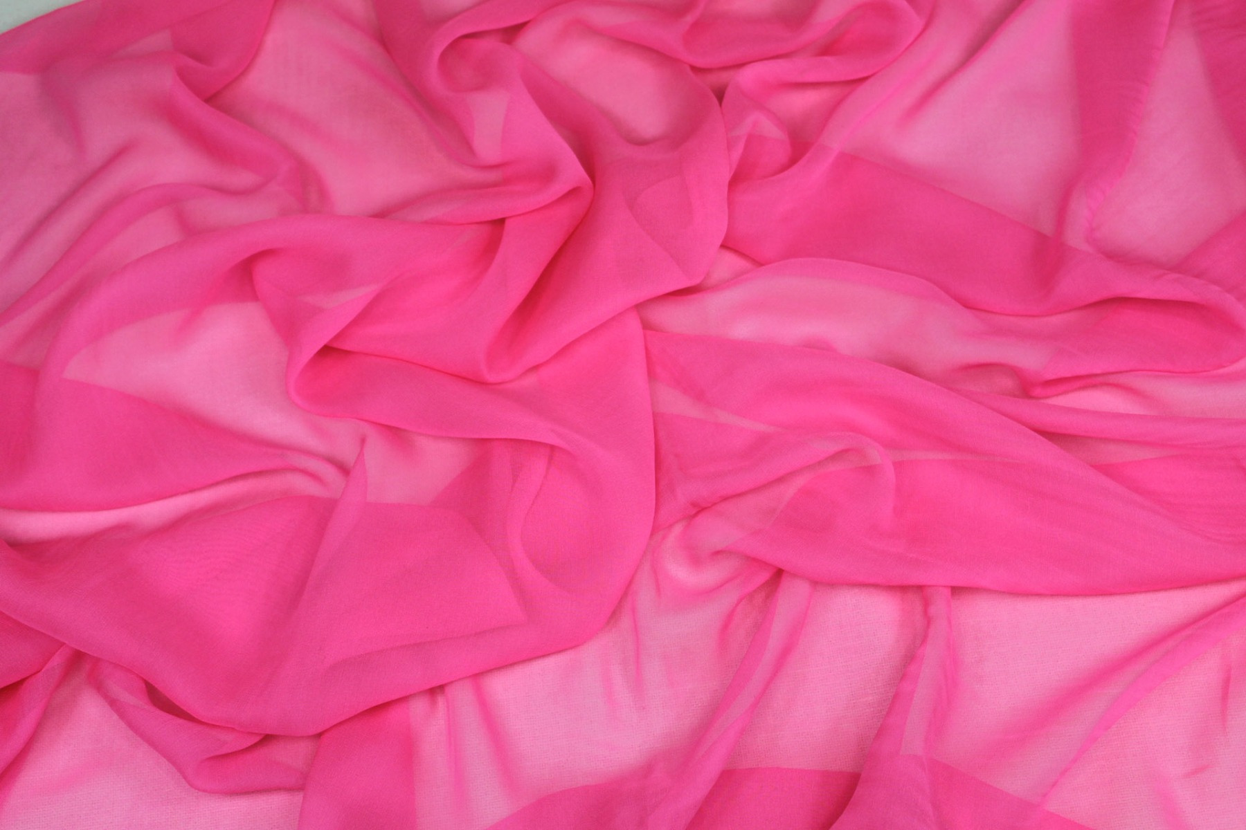 Neon Pink Silk Georgette - 112cm wide fabric, image 2 of 5