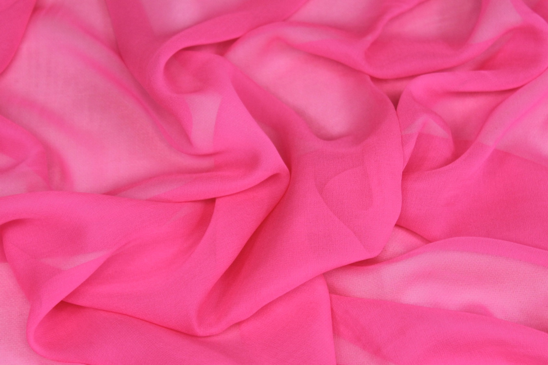 Neon Pink Silk Georgette - 112cm wide fabric, image 3 of 5
