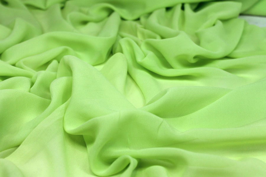 Neon Green Silk Georgette - 135-140cm wide fabric, image 2 of 8