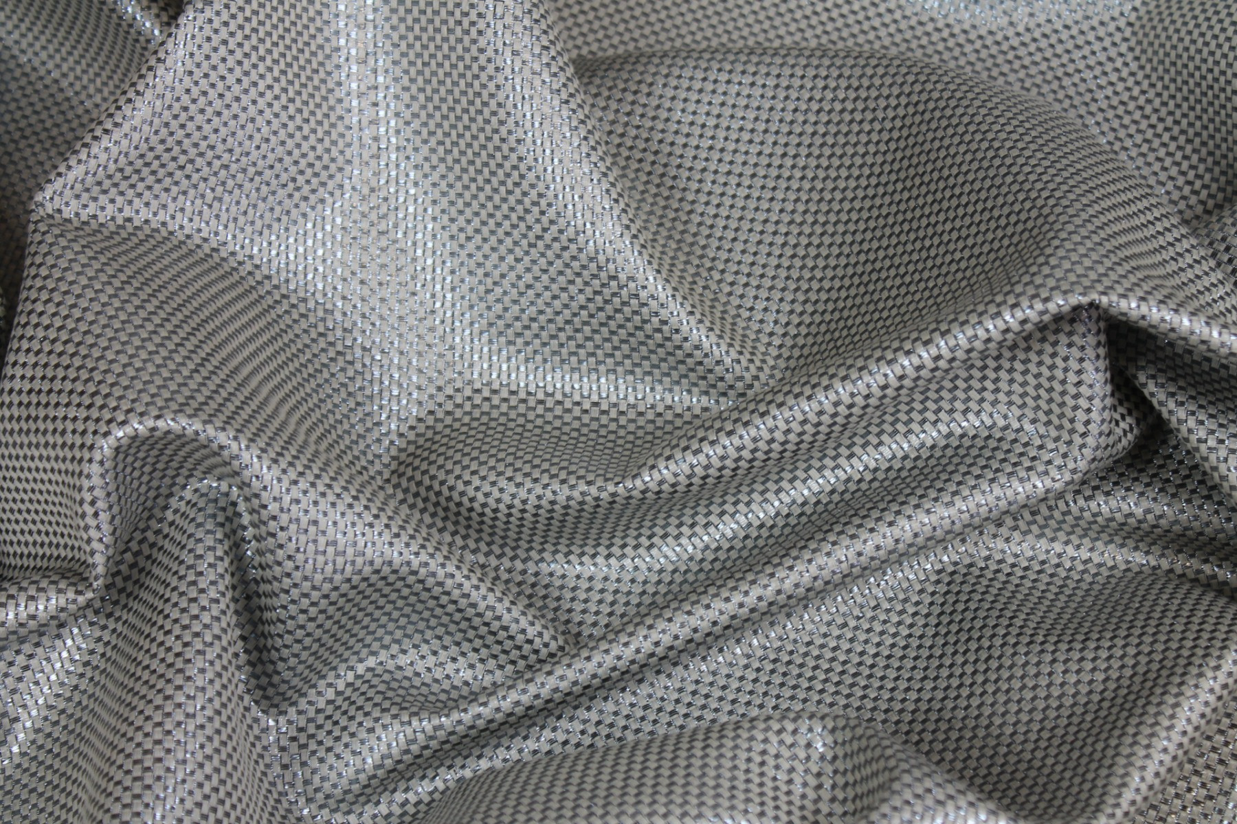 Metallic Texture Basket Weave - Blue Ivory fabric, image 4 of 9