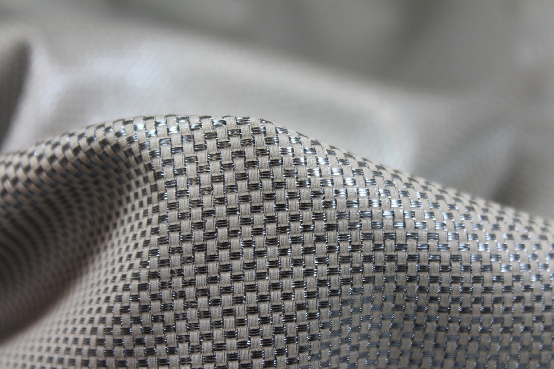 Metallic Texture Basket Weave - Blue Ivory fabric