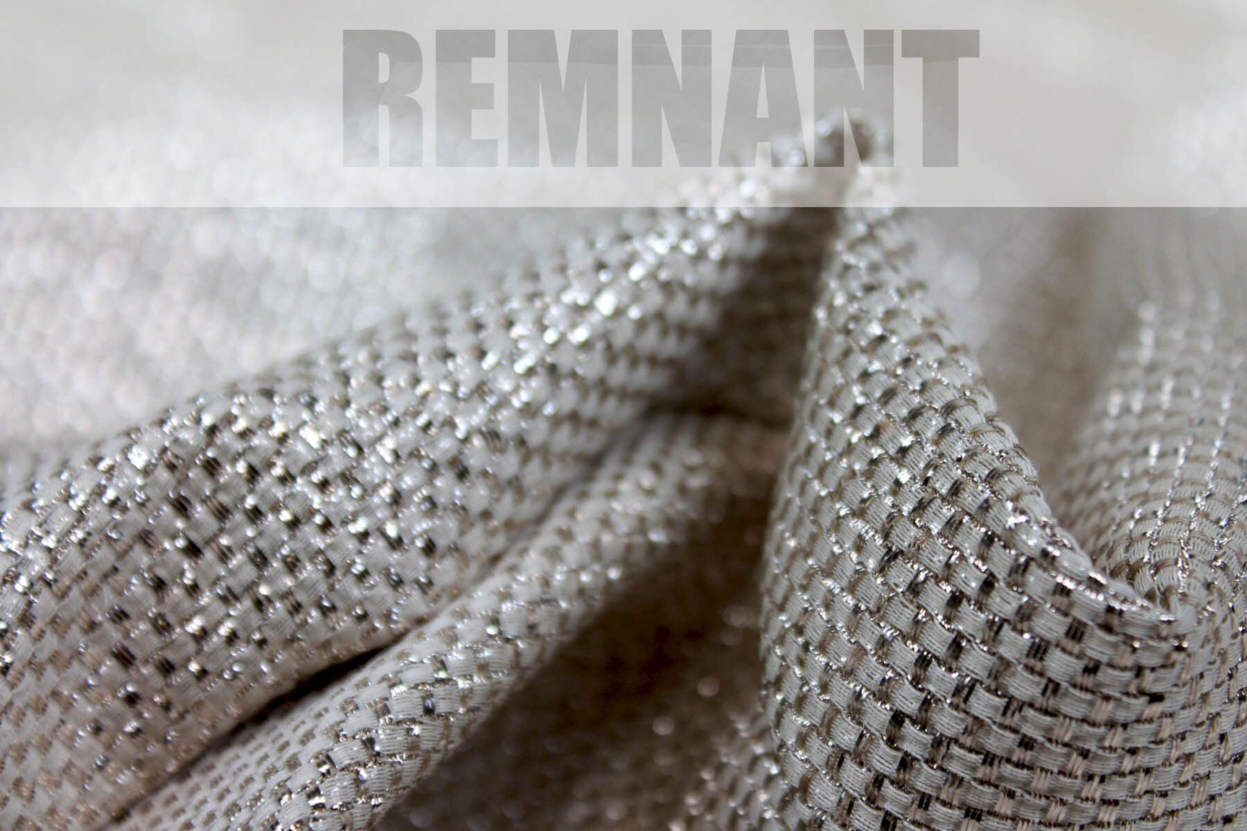 Metallic Texture Basket Weave - Gold Ivory - 1.10m Piece fabric