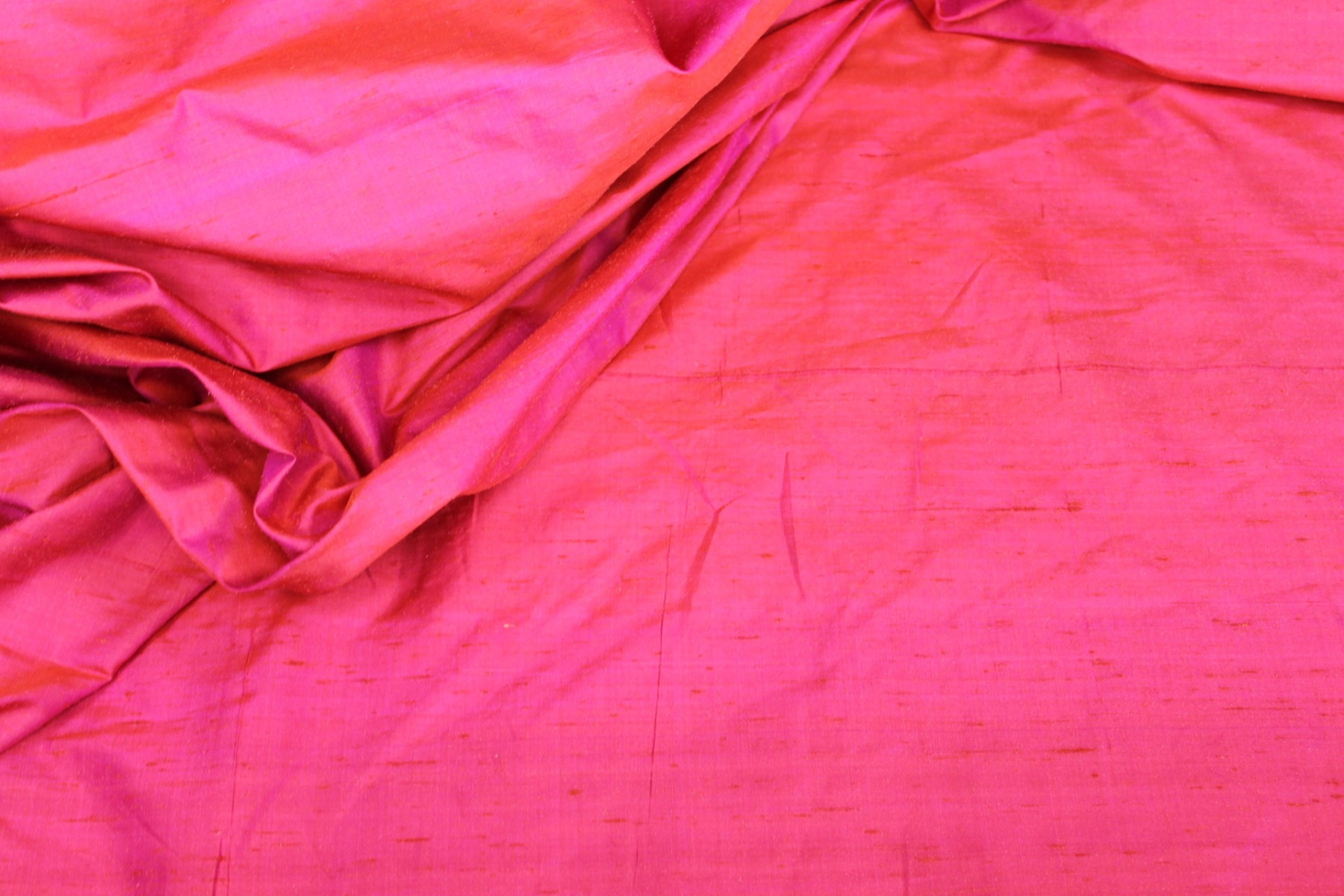 Silk Dupion - Coral shot Pink fabric, image 4 of 5