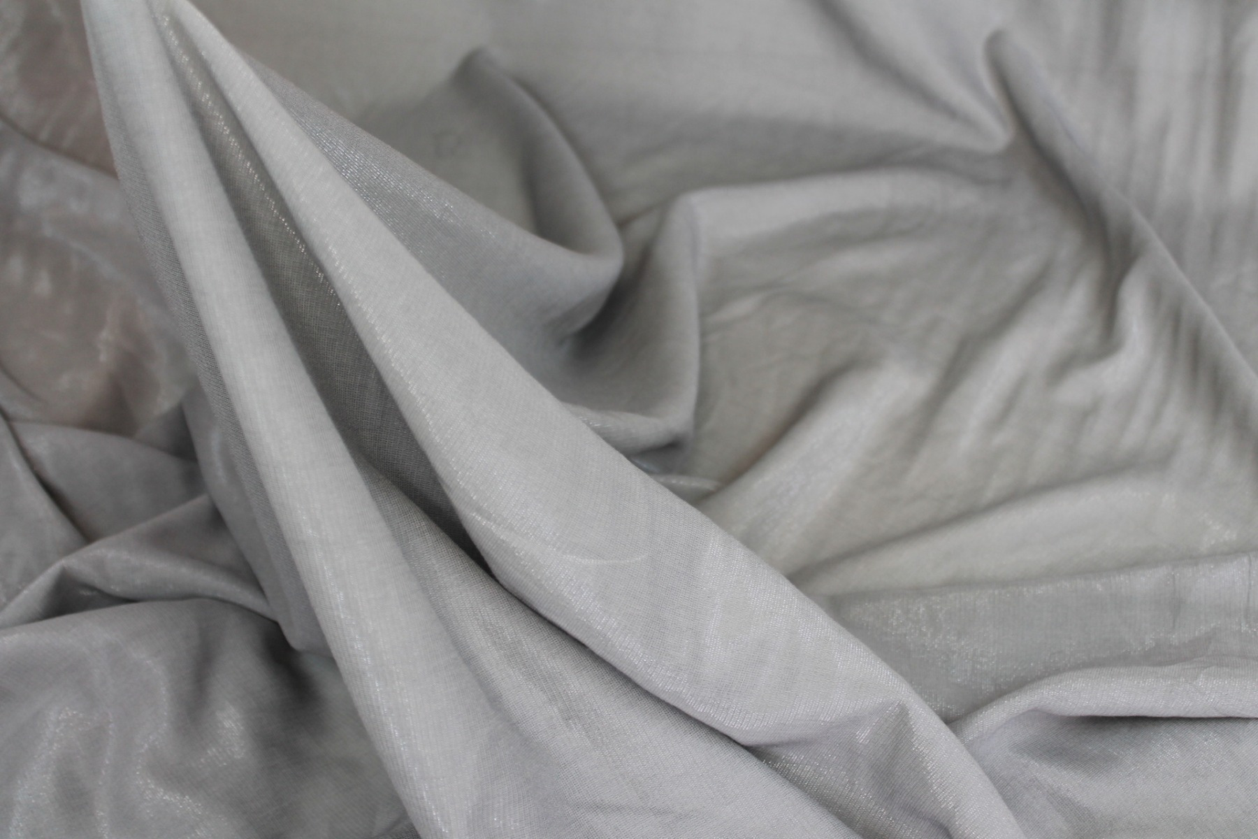 Soft Sheer Lurex Fabric - Grey, image 5 of 7