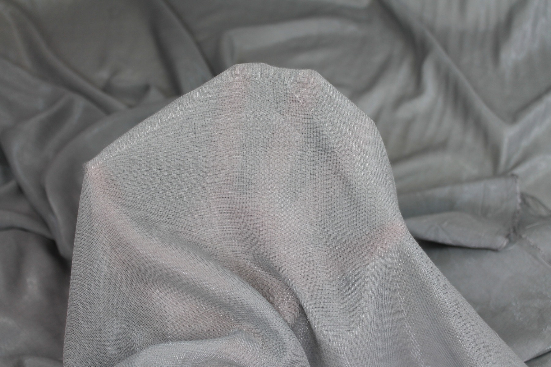 Soft Sheer Lurex Fabric - Grey, image 6 of 7