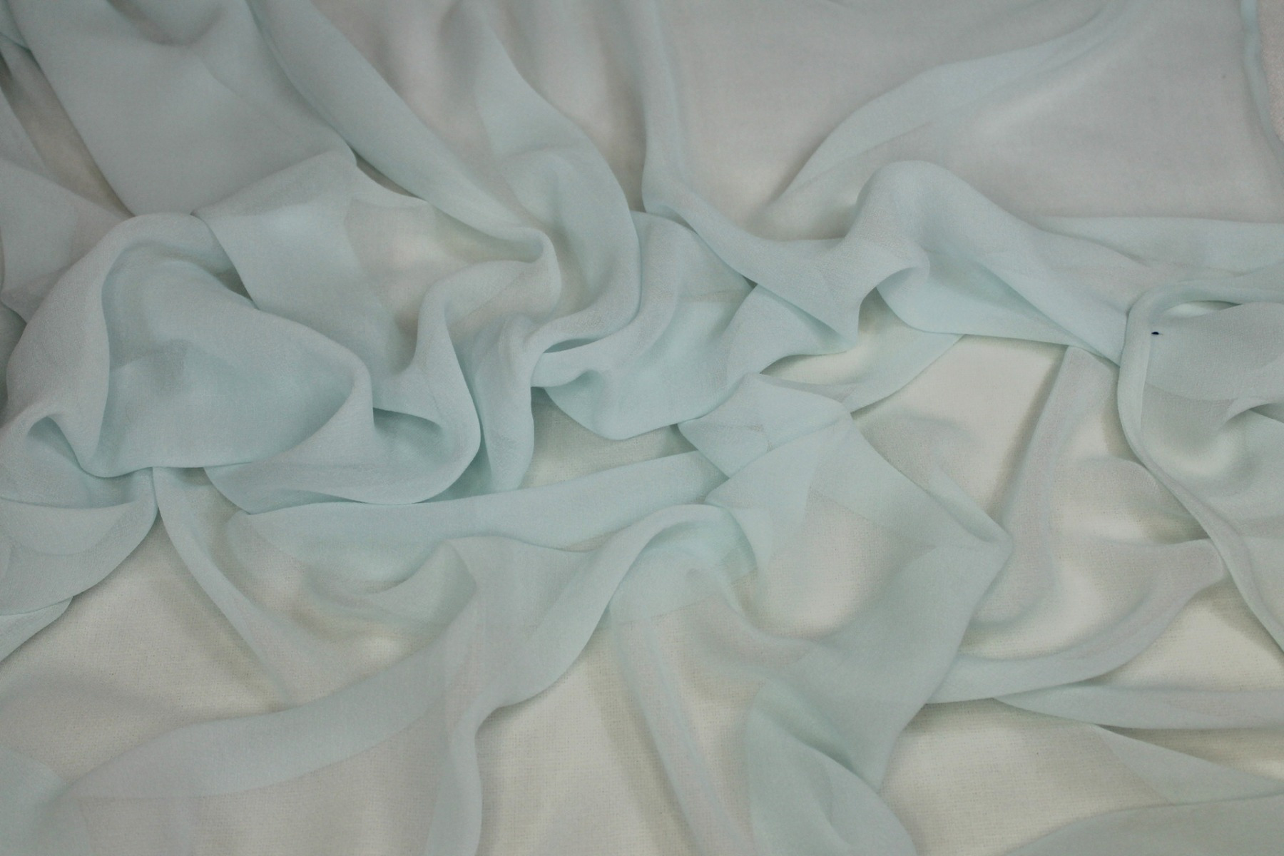 Pale Mint Silk Georgette - 110-112cm wide fabric, image 2 of 8