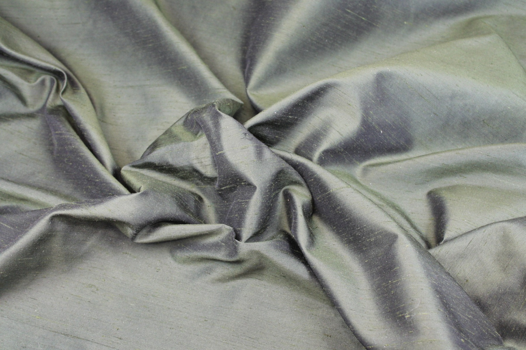 Satin Backed Silk Dupion - Forest Green Black fabric, image 2 of 7