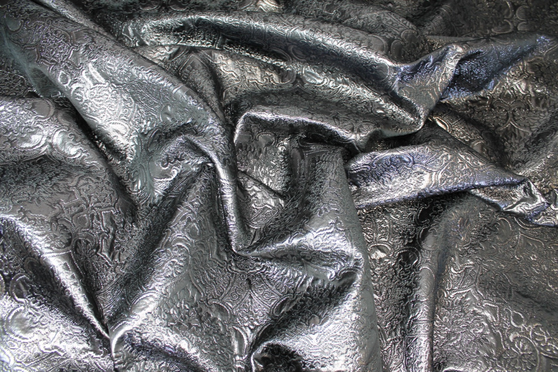 Anthracite Grey Metallic Brocade fabric, image 2 of 8