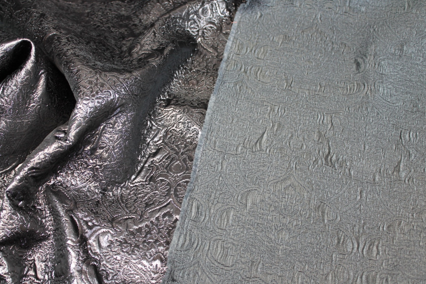 Anthracite Grey Metallic Brocade fabric, image 8 of 8