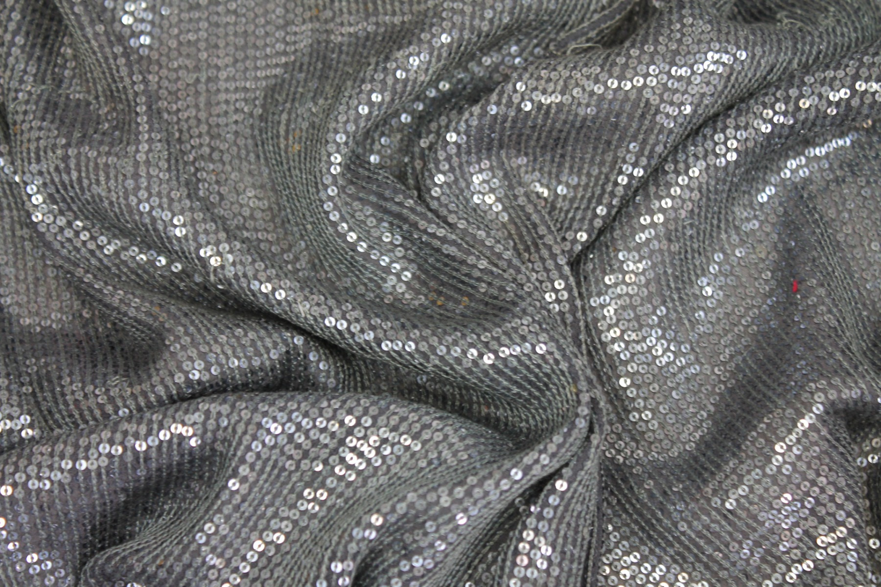 Micro Sequin On Silk Chiffon - Anthracite fabric, image 3 of 7