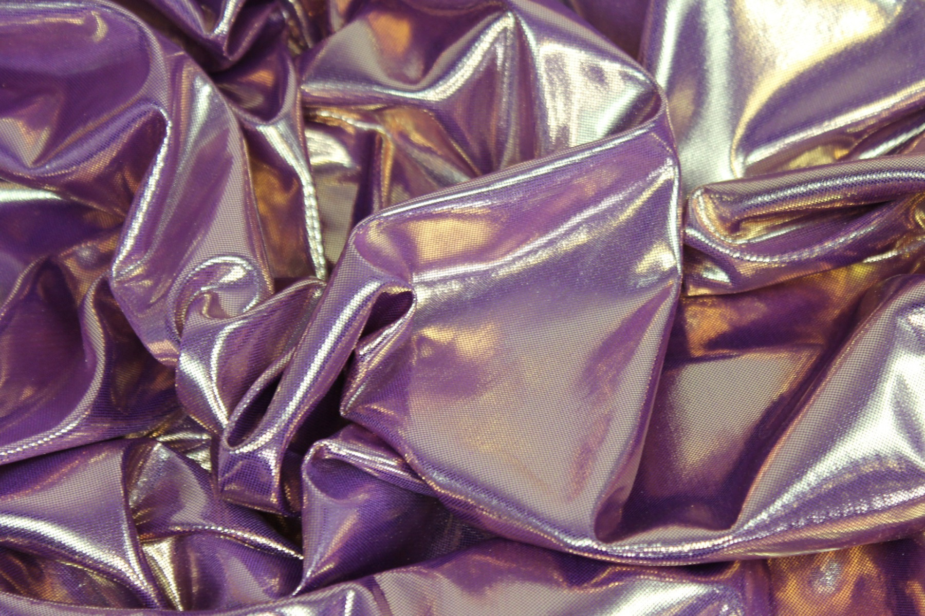 Metallic Foiled Jersey - "Liquid Lamé" - Purple / Gold fabric