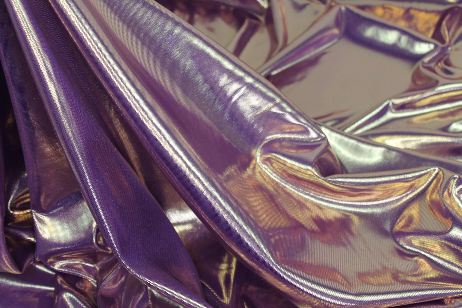 Metallic Foiled Jersey - "Liquid Lamé" - Purple / Gold fabric, image 5 of 7
