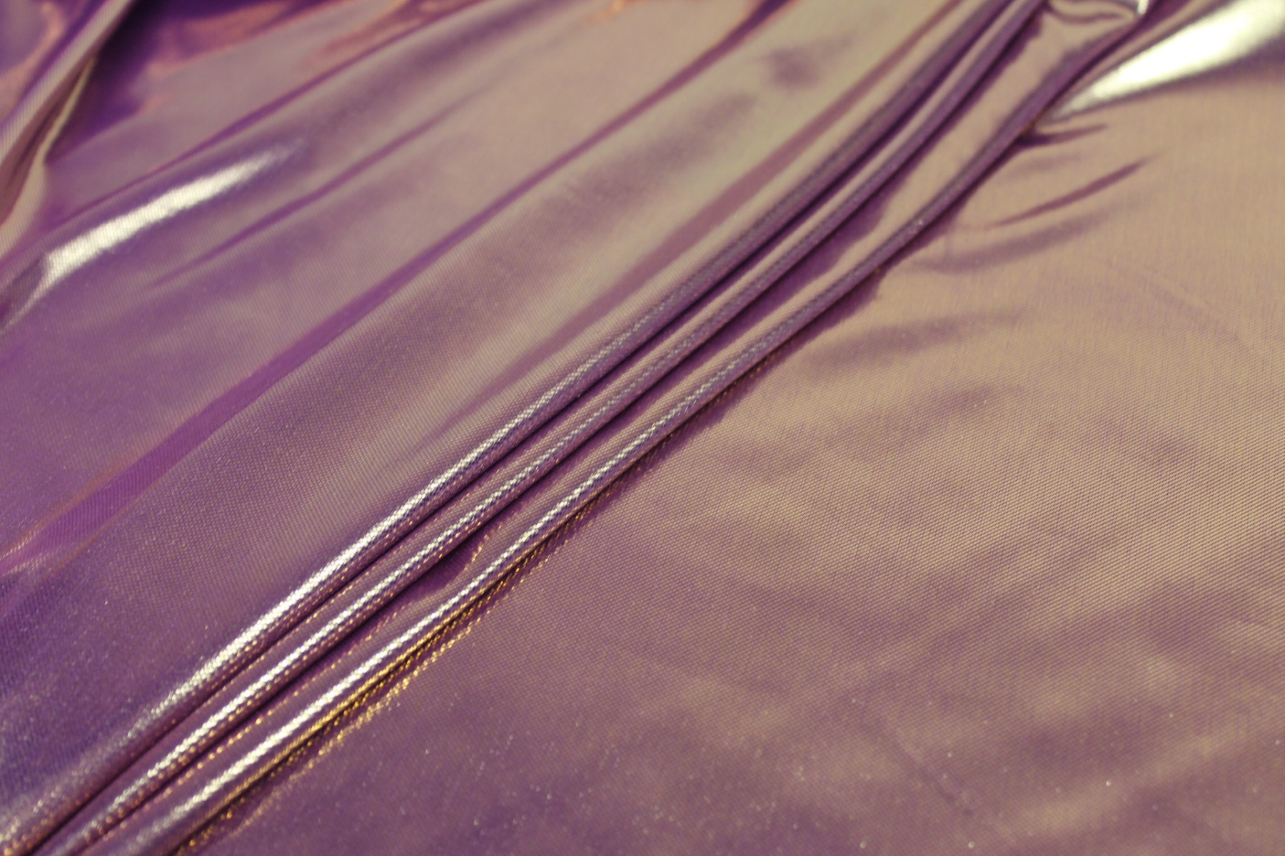 Metallic Foiled Jersey - "Liquid Lamé" - Purple / Gold fabric, image 6 of 7