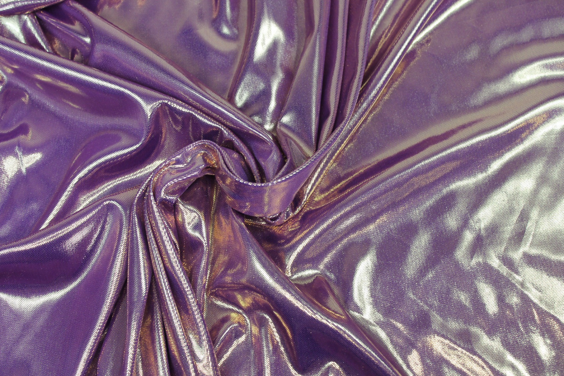 Metallic Foiled Jersey - "Liquid Lamé" - Purple / Gold fabric, image 7 of 7