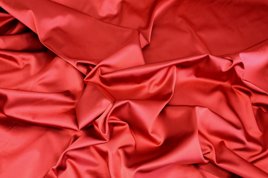 Stretch Duchesse Satin - Brick Red fabric, image 2 of 6