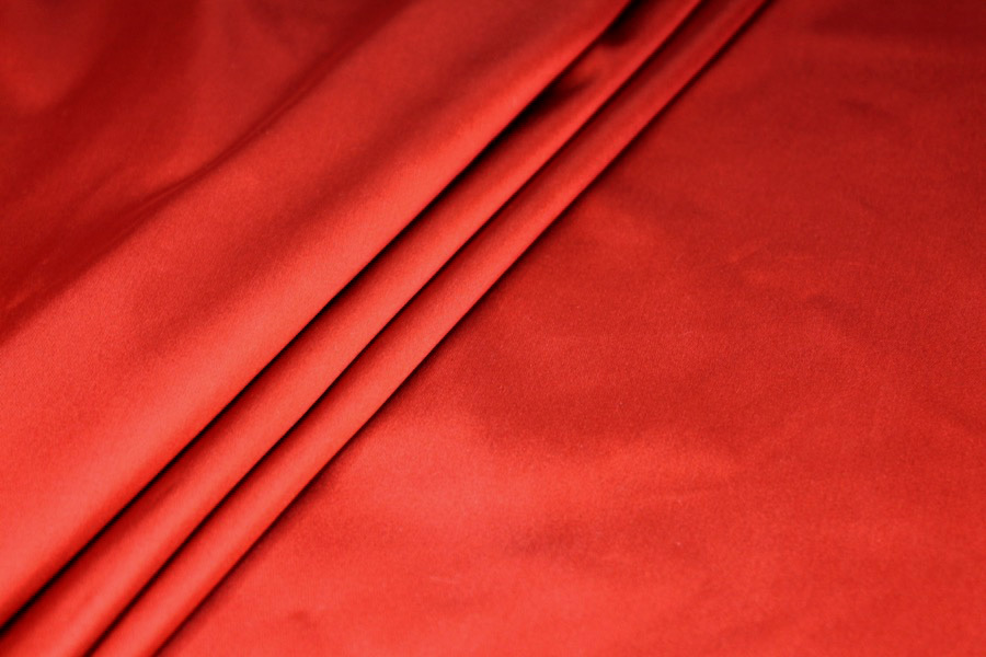 Stretch Duchesse Satin - Brick Red fabric, image 3 of 6