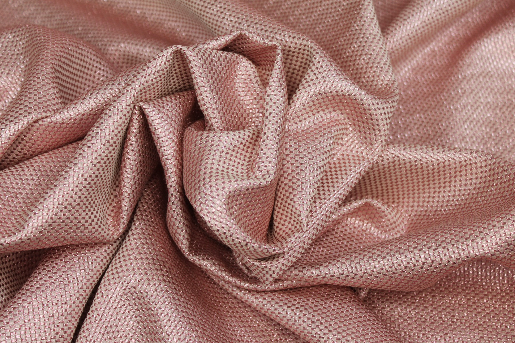 Metallic Texture Basket Weave - Pink Ivory fabric, image 4 of 8