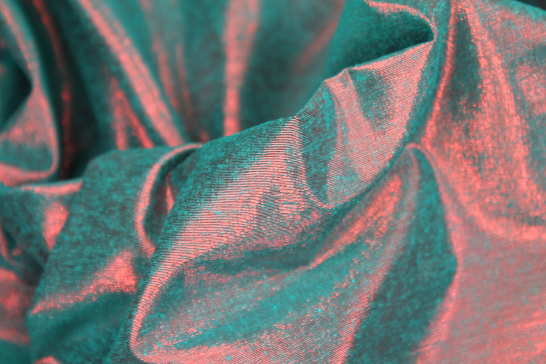 Metallic Silk Noil - Turquoise shot Red fabric, image 5 of 8