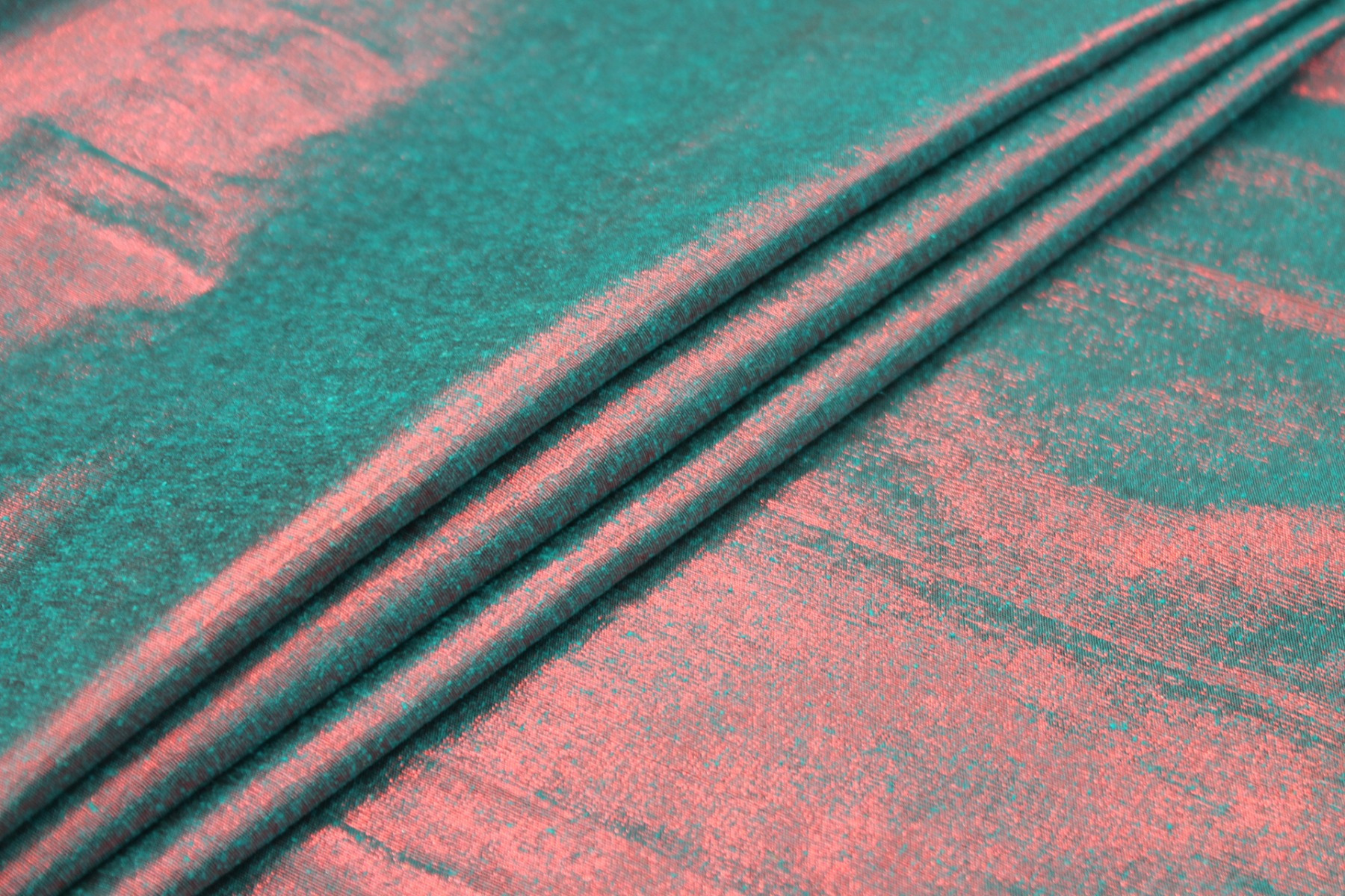 Metallic Silk Noil - Turquoise shot Red fabric, image 6 of 8